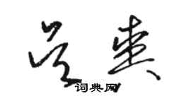 駱恆光吳爽草書個性簽名怎么寫