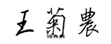 王正良王菊農行書個性簽名怎么寫