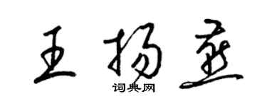 梁錦英王揚燕草書個性簽名怎么寫