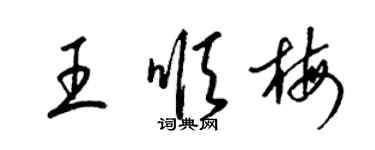 梁錦英王順梅草書個性簽名怎么寫