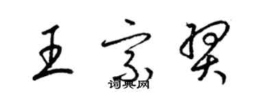 梁錦英王宗羿草書個性簽名怎么寫