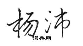駱恆光楊沛行書個性簽名怎么寫