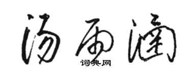 駱恆光湯雨涵草書個性簽名怎么寫