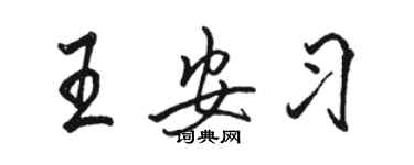 駱恆光王安習行書個性簽名怎么寫