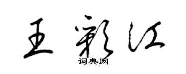 梁錦英王彩江草書個性簽名怎么寫