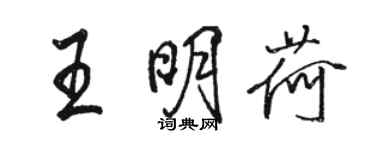 駱恆光王明荷行書個性簽名怎么寫