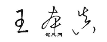 駱恆光王本真草書個性簽名怎么寫