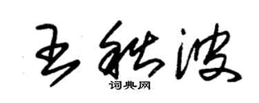 朱錫榮王秋波草書個性簽名怎么寫