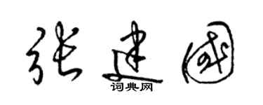 梁錦英張建國草書個性簽名怎么寫