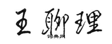 駱恆光王聊理行書個性簽名怎么寫