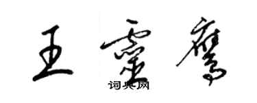 梁錦英王靈鷹草書個性簽名怎么寫