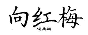 丁謙向紅梅楷書個性簽名怎么寫