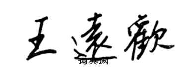 王正良王遠歡行書個性簽名怎么寫