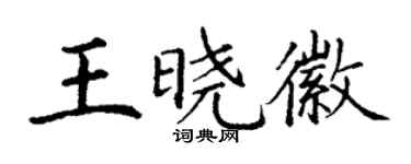 丁謙王曉徽楷書個性簽名怎么寫