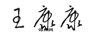 駱恆光王康康草書個性簽名怎么寫