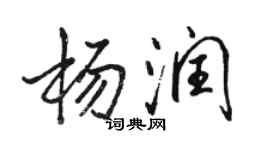 駱恆光楊潤行書個性簽名怎么寫