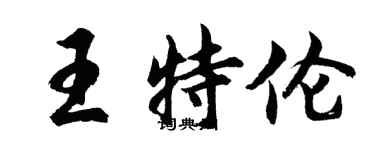 胡問遂王特倫行書個性簽名怎么寫