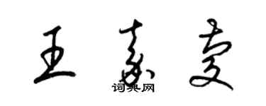 梁錦英王嘉慶草書個性簽名怎么寫