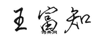 駱恆光王富知行書個性簽名怎么寫