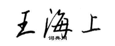 王正良王海上行書個性簽名怎么寫