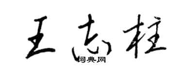 王正良王志柱行書個性簽名怎么寫