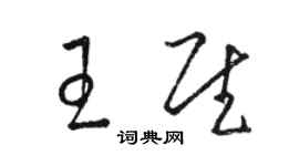 駱恆光王慰草書個性簽名怎么寫