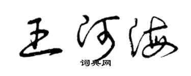 曾慶福王河海草書個性簽名怎么寫