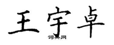 丁謙王宇卓楷書個性簽名怎么寫