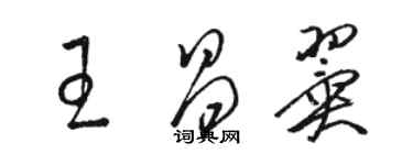 駱恆光王昌翼草書個性簽名怎么寫