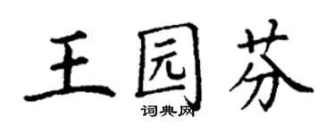 丁謙王園芬楷書個性簽名怎么寫