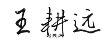 駱恆光王耕遠行書個性簽名怎么寫