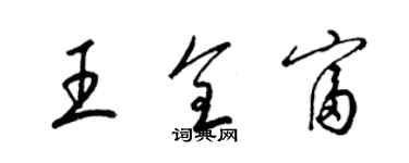 梁錦英王全富草書個性簽名怎么寫