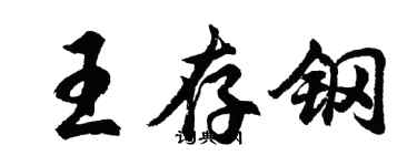 胡問遂王存鋼行書個性簽名怎么寫