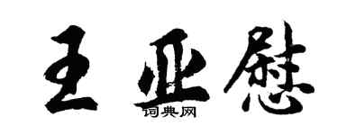 胡問遂王亞慰行書個性簽名怎么寫