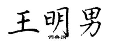 丁謙王明男楷書個性簽名怎么寫