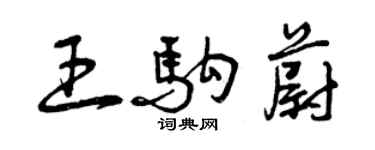 曾慶福王駒蔚草書個性簽名怎么寫