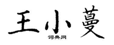 丁謙王小蔓楷書個性簽名怎么寫