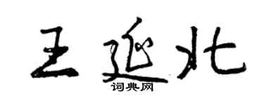 曾慶福王延北行書個性簽名怎么寫