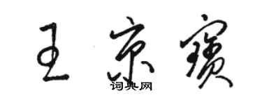 駱恆光王京寶草書個性簽名怎么寫