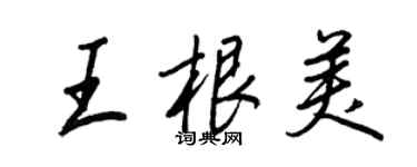 王正良王根美行書個性簽名怎么寫