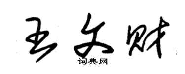 朱錫榮王文財草書個性簽名怎么寫