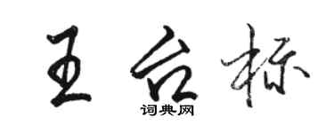 駱恆光王台標行書個性簽名怎么寫