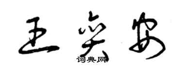 曾慶福王奕安草書個性簽名怎么寫