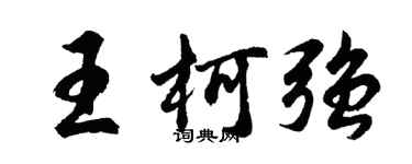胡問遂王柯強行書個性簽名怎么寫