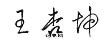 駱恆光王杏坤草書個性簽名怎么寫