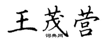 丁謙王茂營楷書個性簽名怎么寫