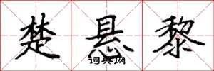 袁強楚懸黎楷書怎么寫
