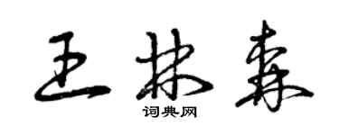 曾慶福王林森草書個性簽名怎么寫