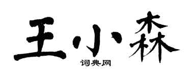 翁闓運王小森楷書個性簽名怎么寫