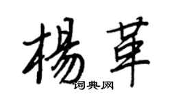 王正良楊革行書個性簽名怎么寫